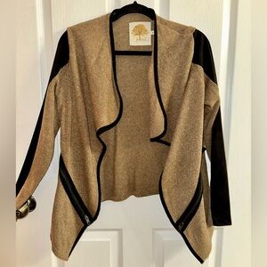 Brown and Black Opened Front Cardigan/Jacket